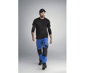 6341 Pantalones largos de trabajo elásticos AllroundWork Slim Fit color azul verdadero/ negro